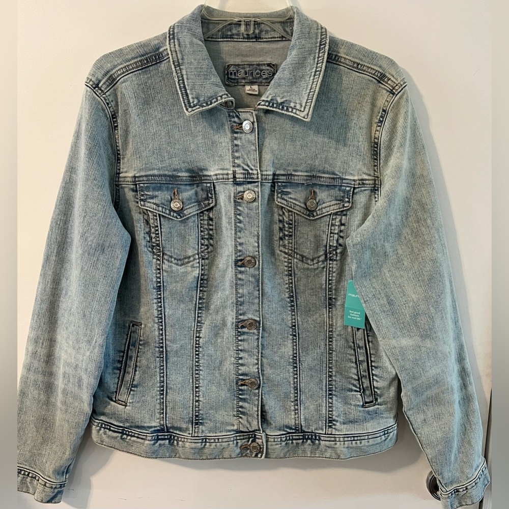 Maurices Light Wash Denim Jean Jacket - Light Blue